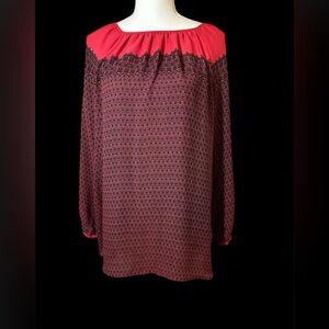 Ann Taylor Loft Sheer Tunic Blouse.